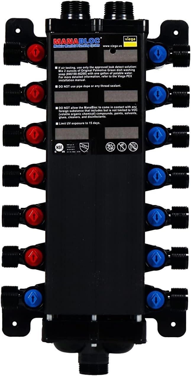 Viega 49610 (14) Port MANABLOC Without Port Adapters (6 Hot 8 Cold)