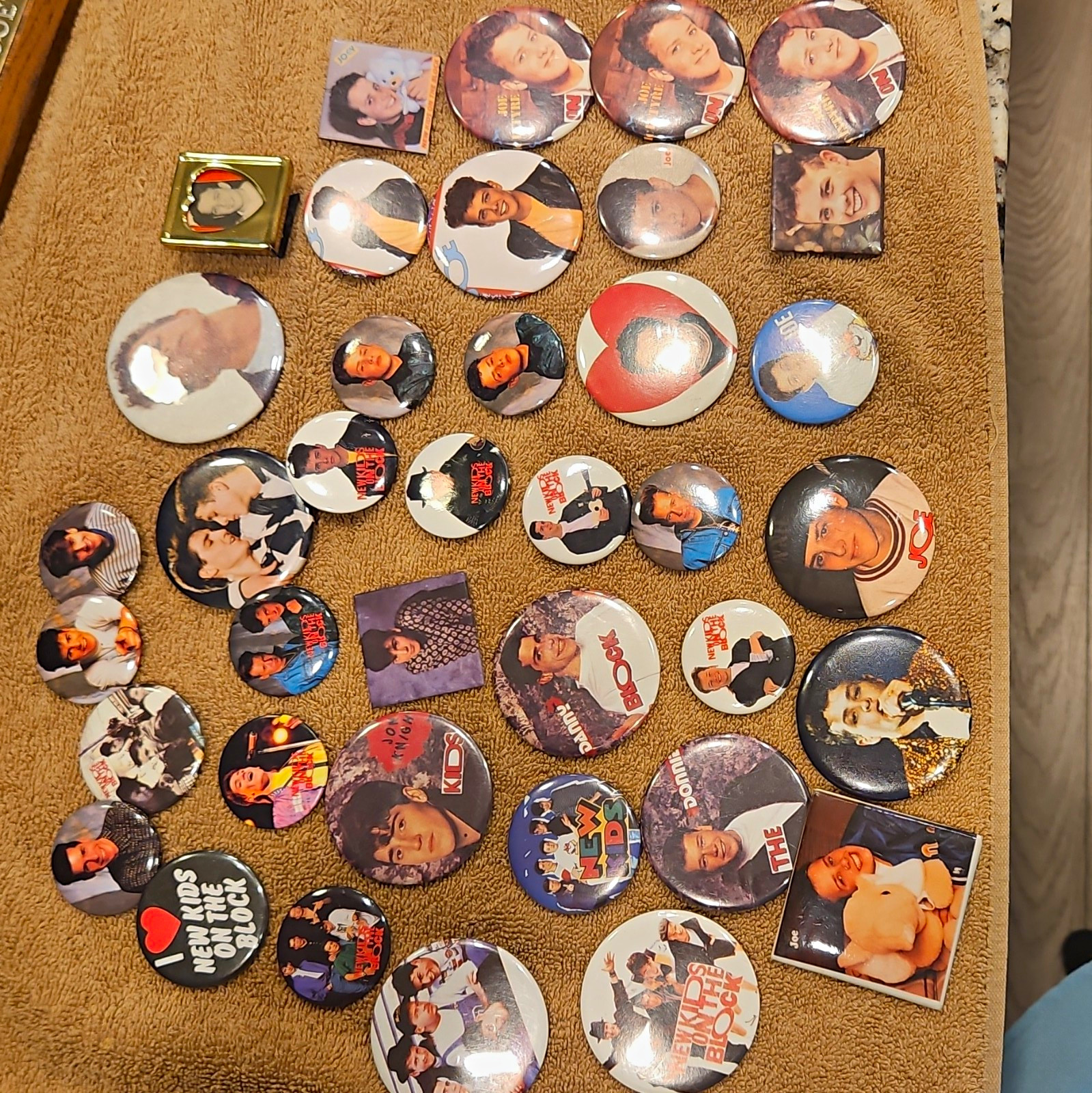 New Kids on the Block Pinback Button Lot Various Designs Music Memorabilia 37 Pc