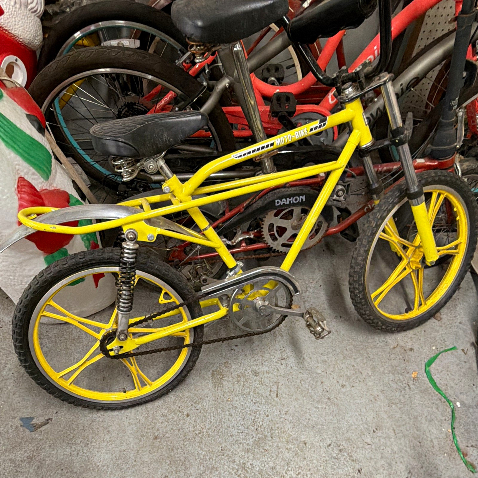 Yamaha Moto-Bike 20in Yellow BMX Bike Coaster Brake Full Suspension Rack