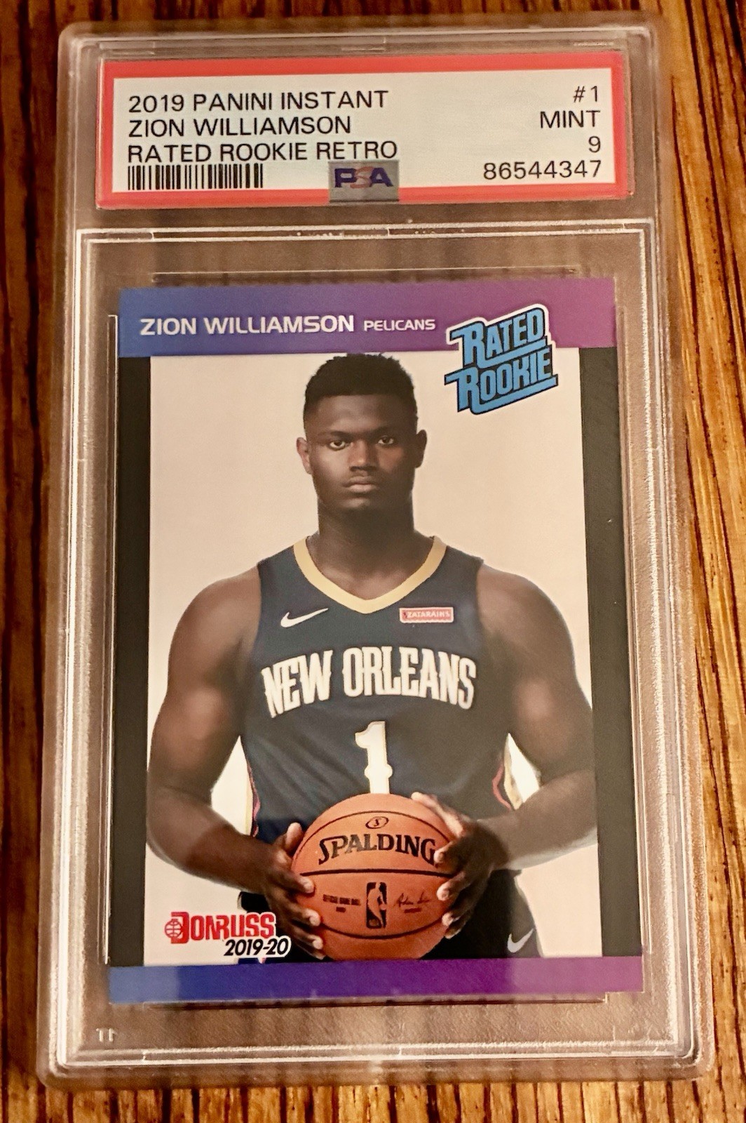 PSA 9 ZION WILLIAMSON rc 2019 Panini Instant NBA RATED ROOKIE #1 NO Pelicans PSA 9 ZION WILLIAMSON rc 2019 Panini Instant NBA RATED ROOKIE #1 NO Pelicans