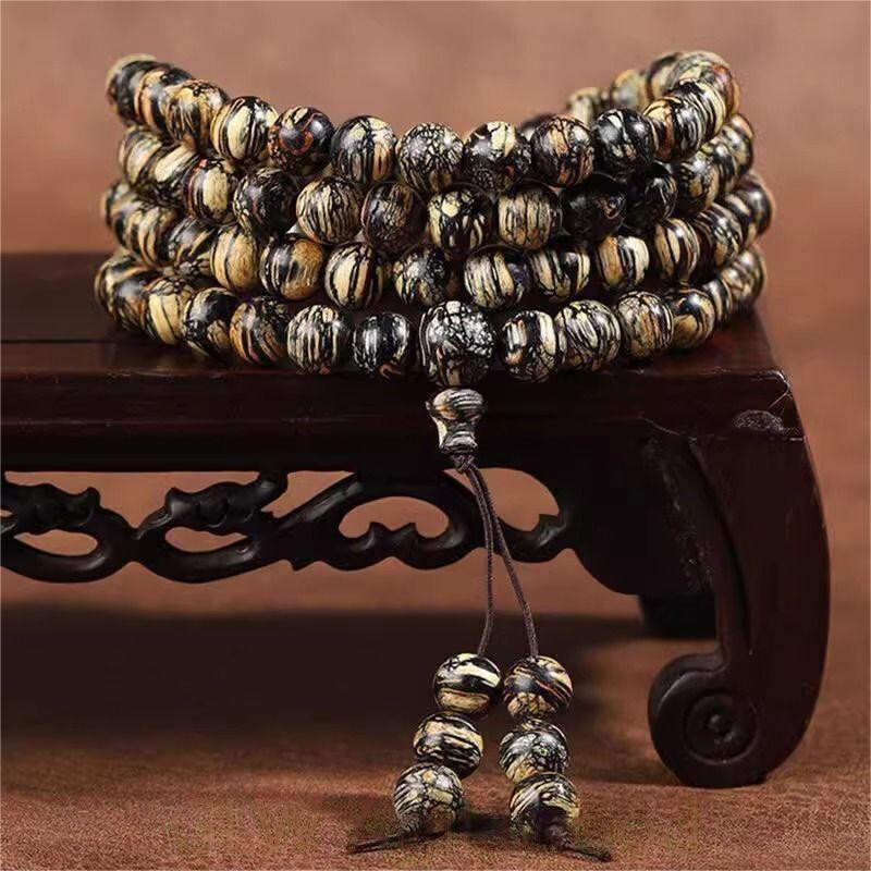 8mm*108 Genuine Nha Trang Agarwood Bracelet Mala Meditation Agarwood Prayer Bead