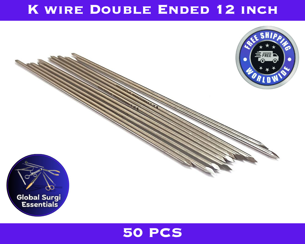 Orthopedic K wire Double Ended 12 inch pack of 50pcs stainless steel veterinary