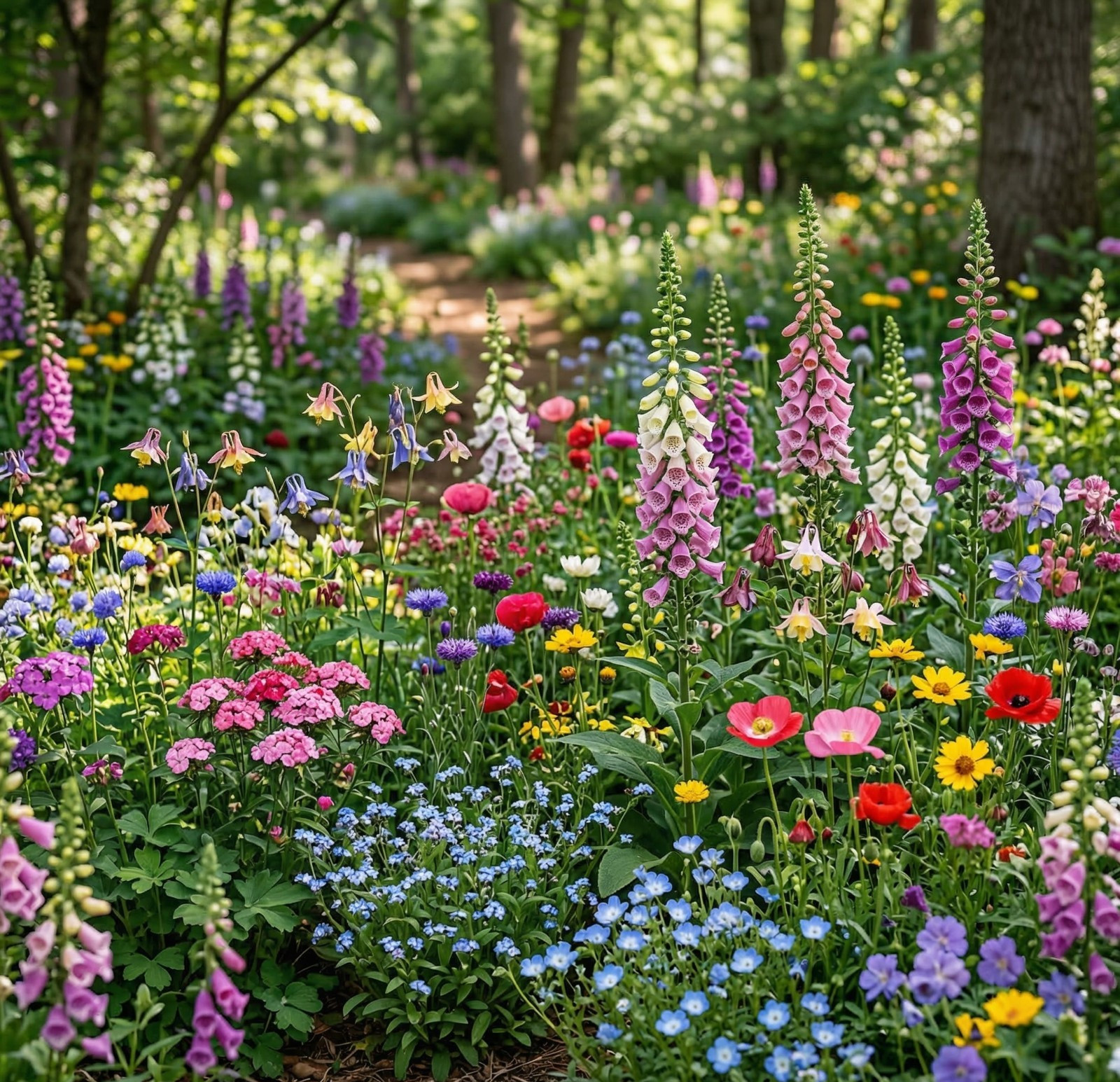 Wildflower Mix PARTIAL SHADE Garden Woodland Bee & Pollinator Flowers 1000 Seeds