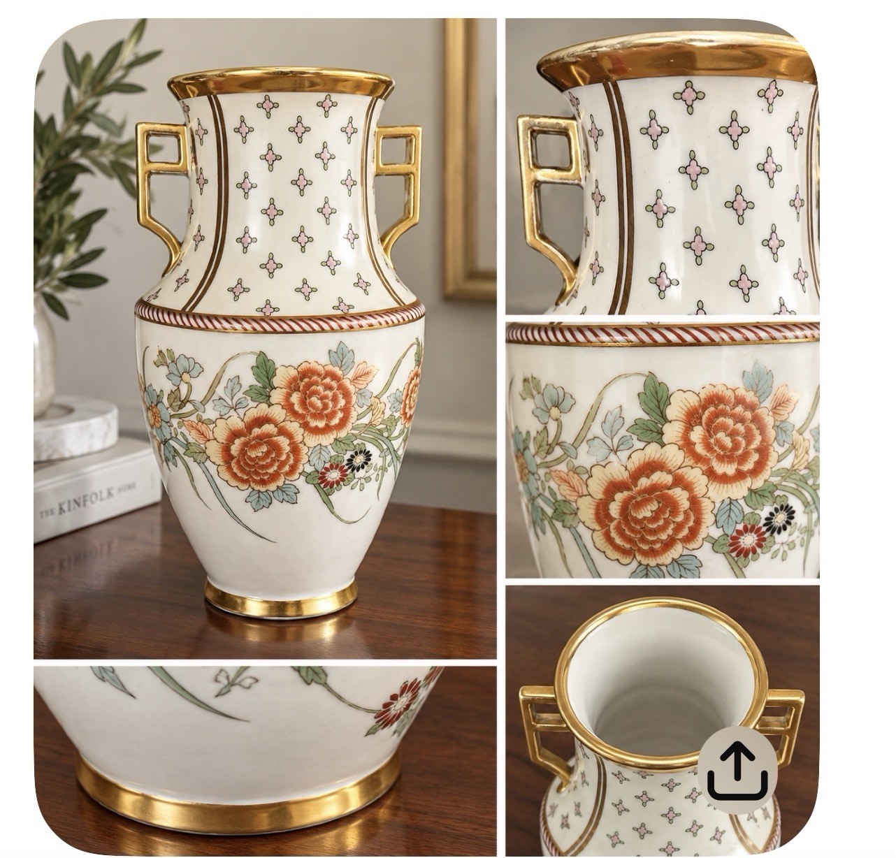 Antique Imperial Noppon Hand Painted Porcelain Vase Antique Imperial Noppon Hand Painted Porcelain Vase