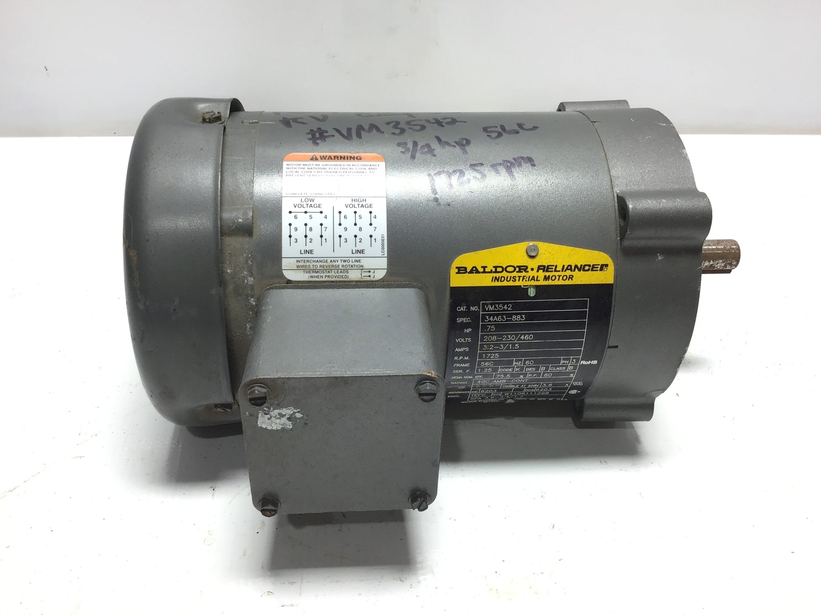 Baldor Reliance VM3542 Industrial Electric Motor 3PH