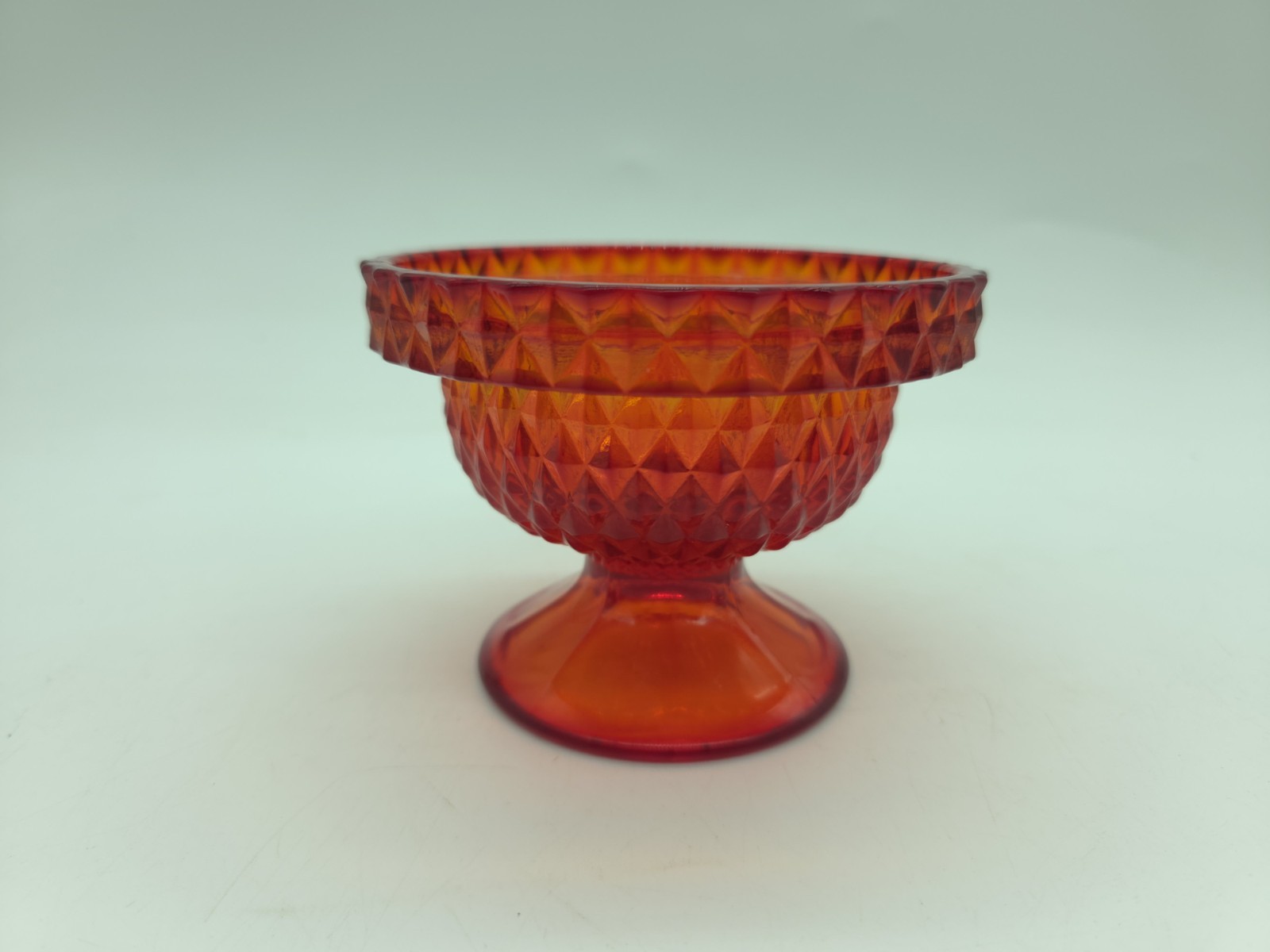 Viking Glass Ruby Red Diamond Point Fairy Lamp Base *Bottom Only* Cadmium Glow
