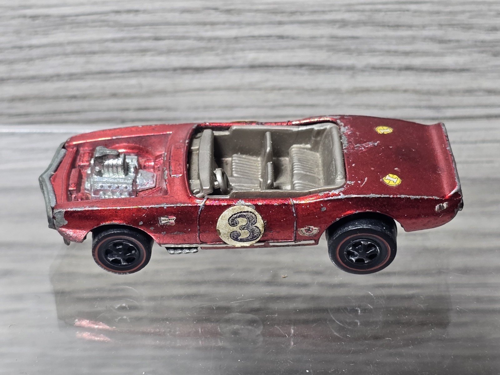 Vintage Hot Wheels Redline 1969 Light My Firebird Red Hong Kong