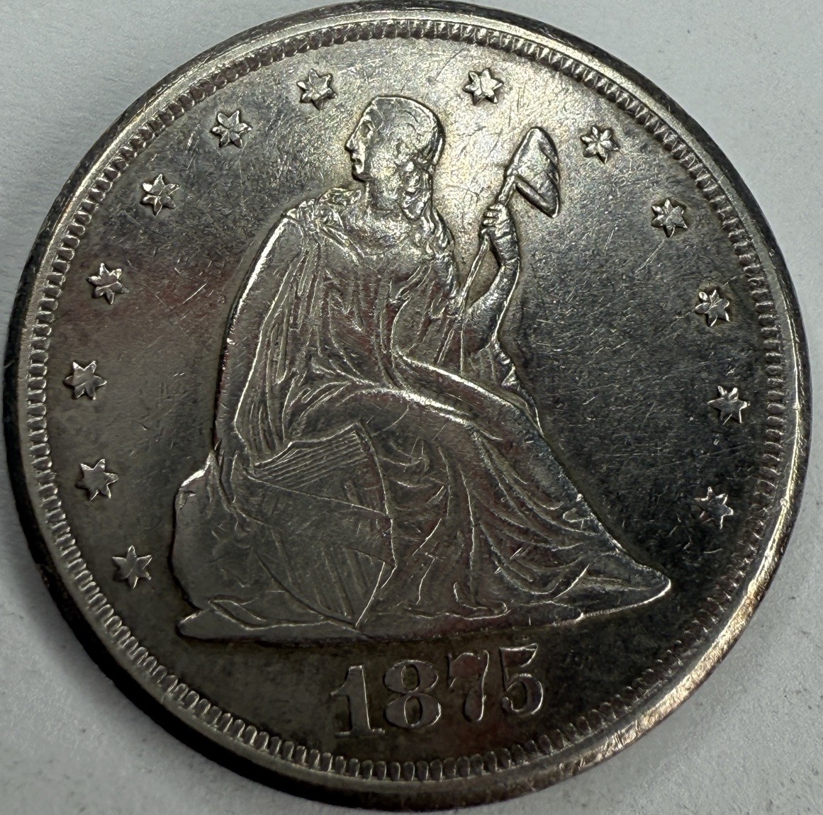 1875 CC Semi-Key 20 Cent Type 20c XF+ Details Cleaned Exact Coin Imaged #SL340