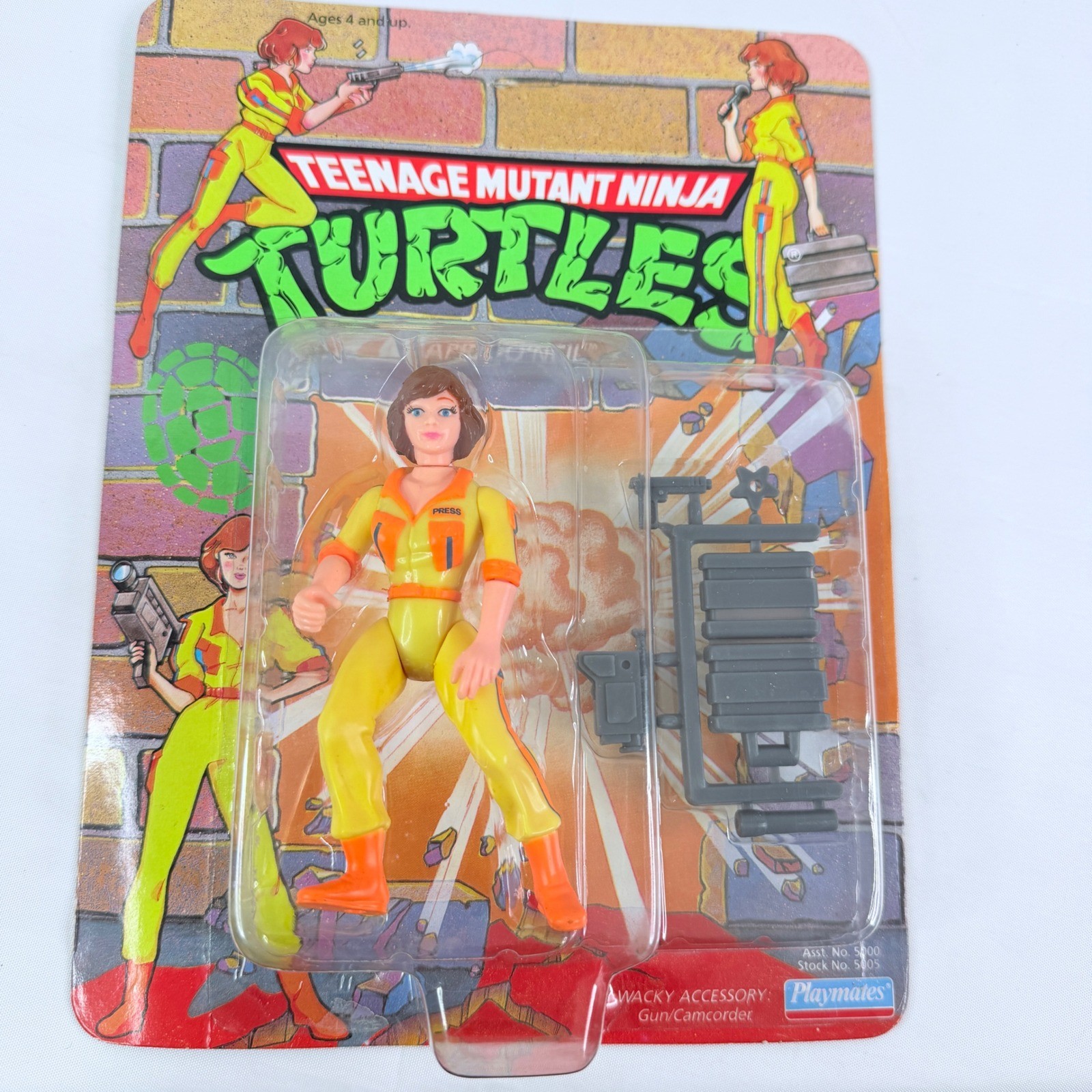 Vintage 1990 TMNT April O\'Neil Action Figure Playmates 5005 New on Card