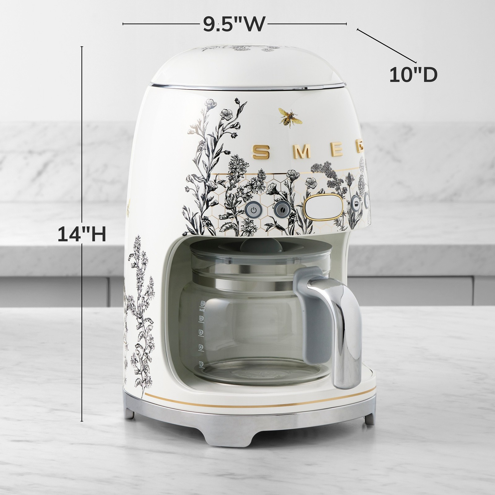 SMEG Honeycomb Drip Coffee Maker, 10-Cup SMEG Honeycomb Drip Coffee Maker, 10-Cup