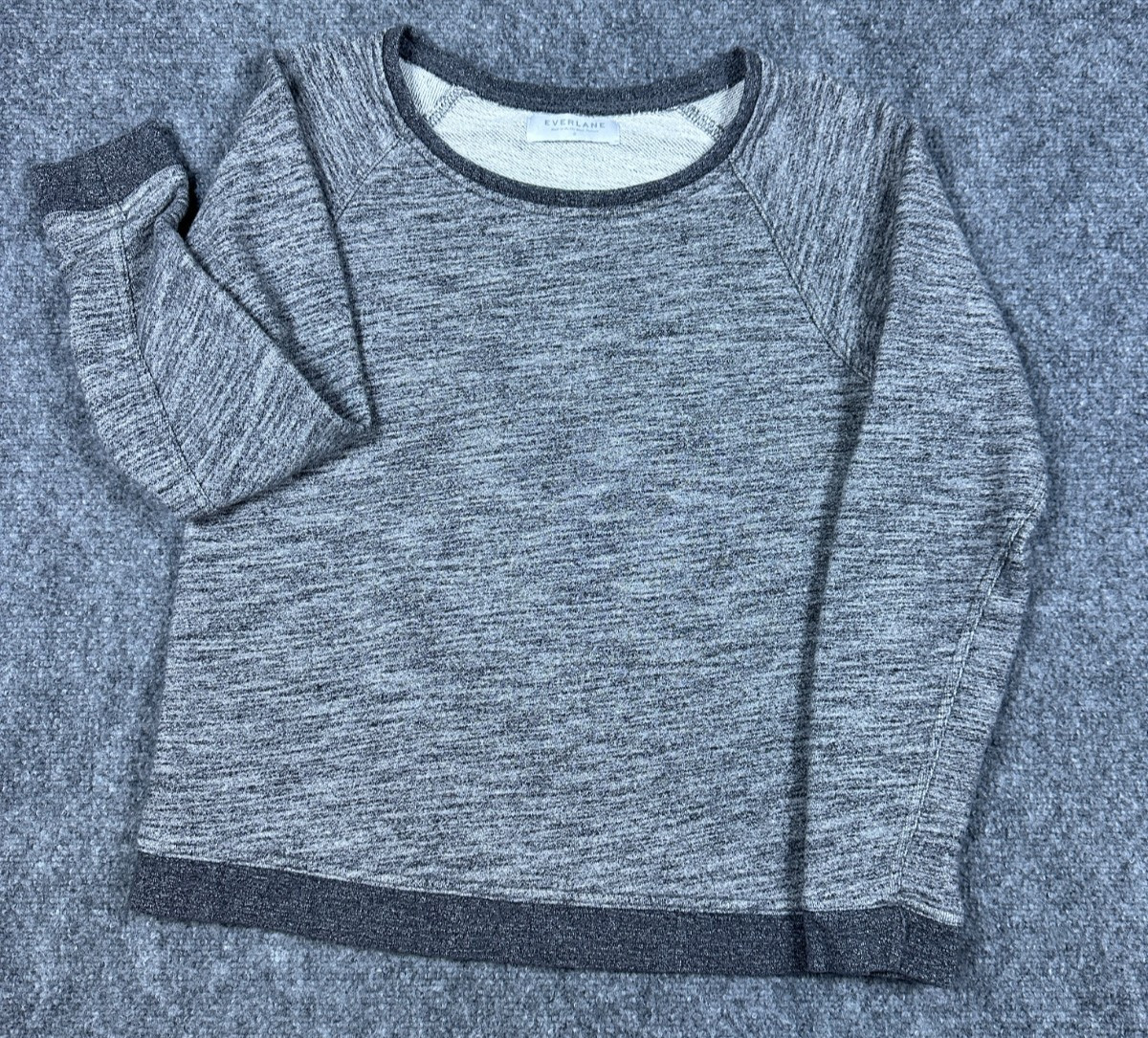 Everlane Sweater Pullover Womens Small Gray Raglan Crewneck Knit