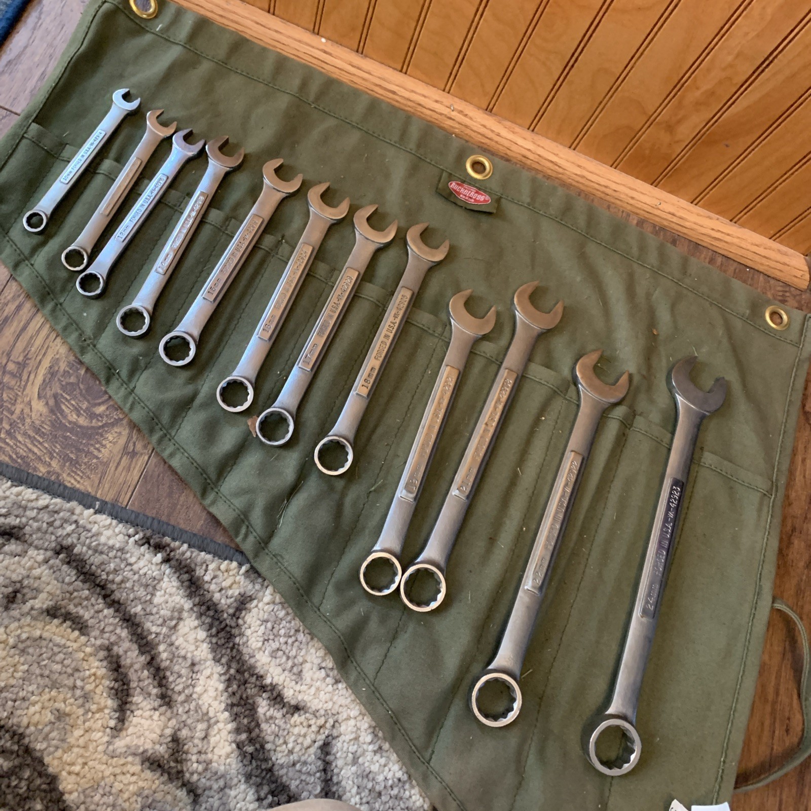 Vtg Craftsman 12 Pc Metric Combination Wrench Set 12-Pt Forged USA VΛ with roll Vtg Craftsman 12 Pc Metric Combination Wrench Set 12-Pt Forged USA VΛ with roll