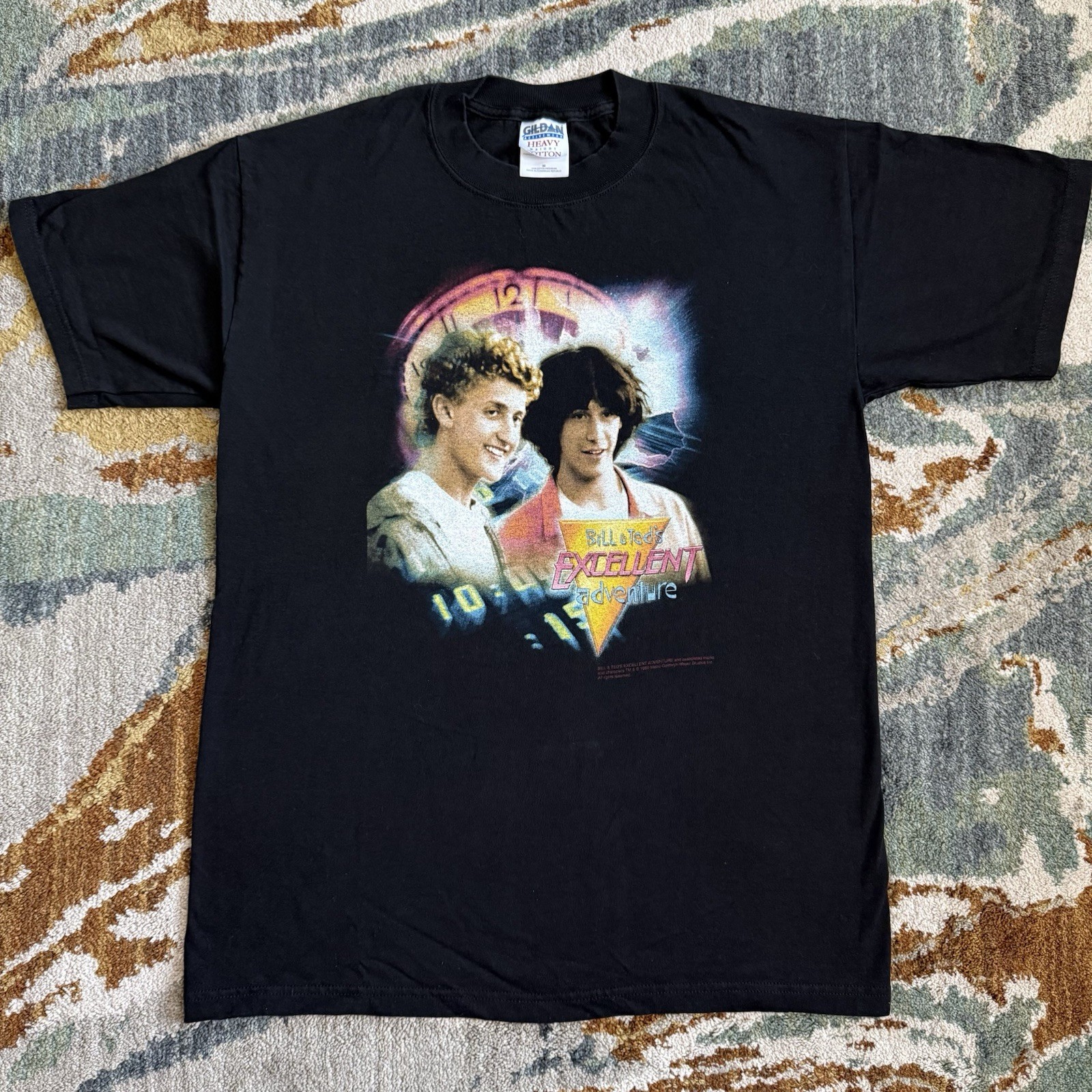 Vtg Bill & Ted’s Excellent Adventure Graphic Tee Shirt Black Medium 00s Y2K
