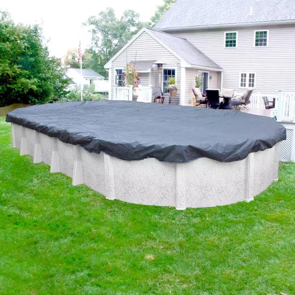 Classic 18 Ft. X 33 Ft. Oval Azure Blue Winter Pool Cover 