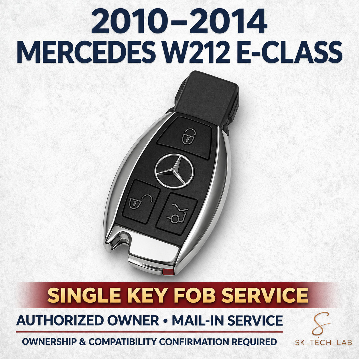 2010-2014 Mercedes W212 E-Class Single Key Fob Programming Mail-In 2010-2014 Mercedes W212 E-Class Single Key Fob Programming Mail-In