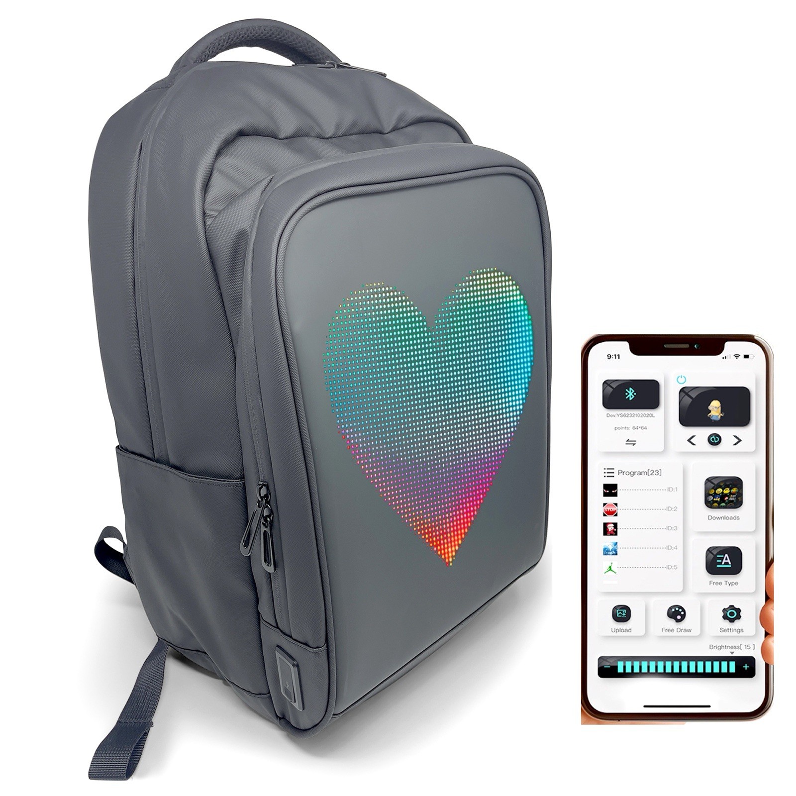 New Updated Ballistic Nylon VOLTEFY LED Backpack For Motorcycle, Mochila LED,