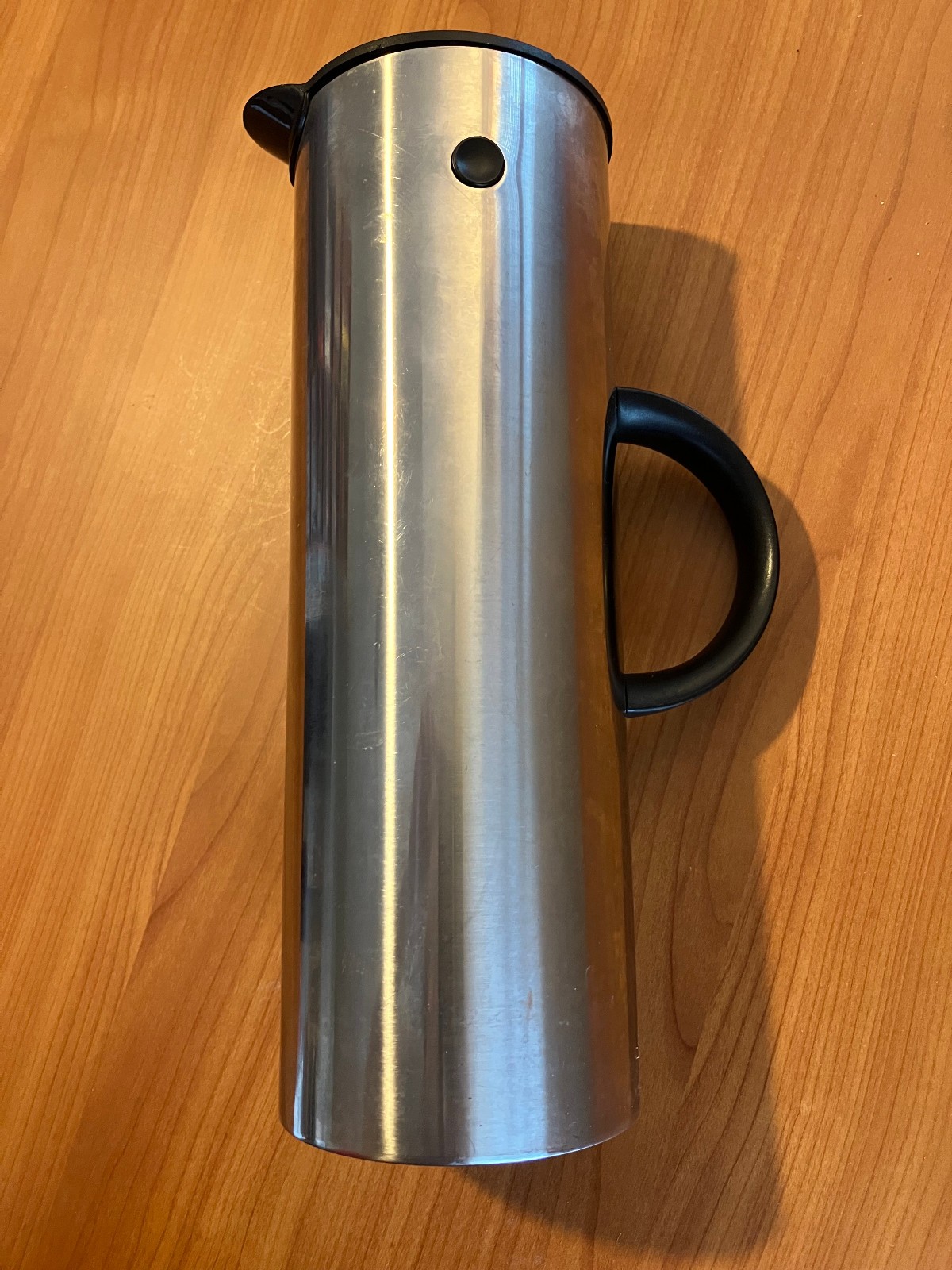 Stelton of Denmark Stainless Steel Vacuum Pitcher Carafe Iconic New Stopper Lid