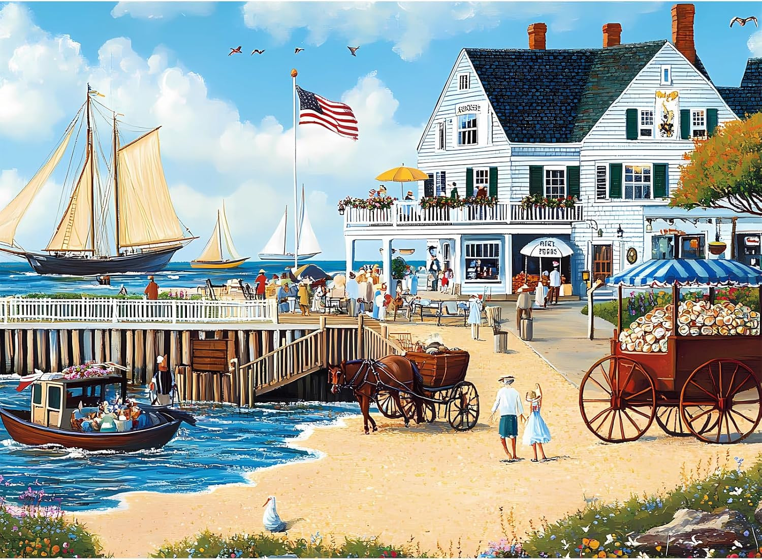 Jigsaw Puzzles 300 Pieces for Adults White Villa Puzzle 300 Pieces