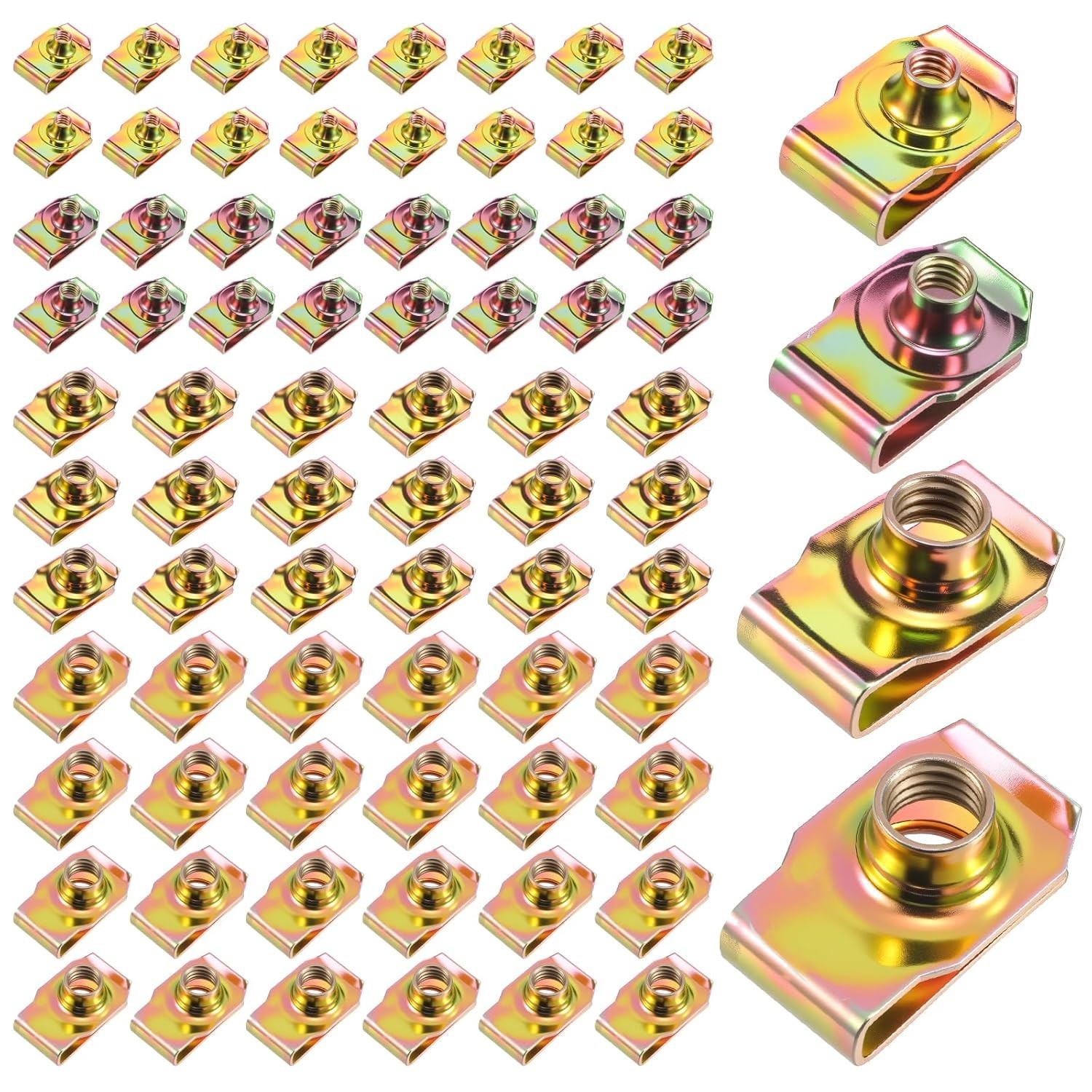 100 PCS U-Clip Nut Set for Auto Car – M4 M5 M6 M8 Assortment Kit (25 Each), Co 100 PCS U-Clip Nut Set for Auto Car – M4 M5 M6 M8 Assortment Kit (25 Each), Co