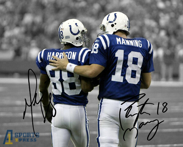 Peyton Manning Marvin Harrison Indianapolis Colts Signed Photo Autograph Print