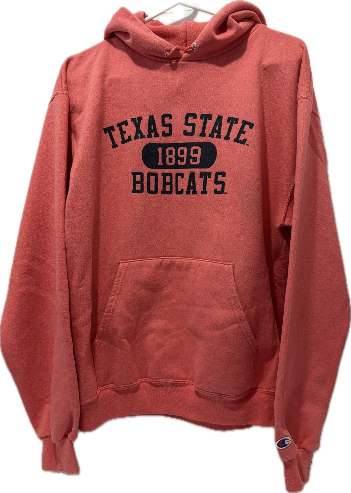 Champion Texas State 1899 Bobcats Pullover Hooded Sweatshirt Pink Adult Medium M