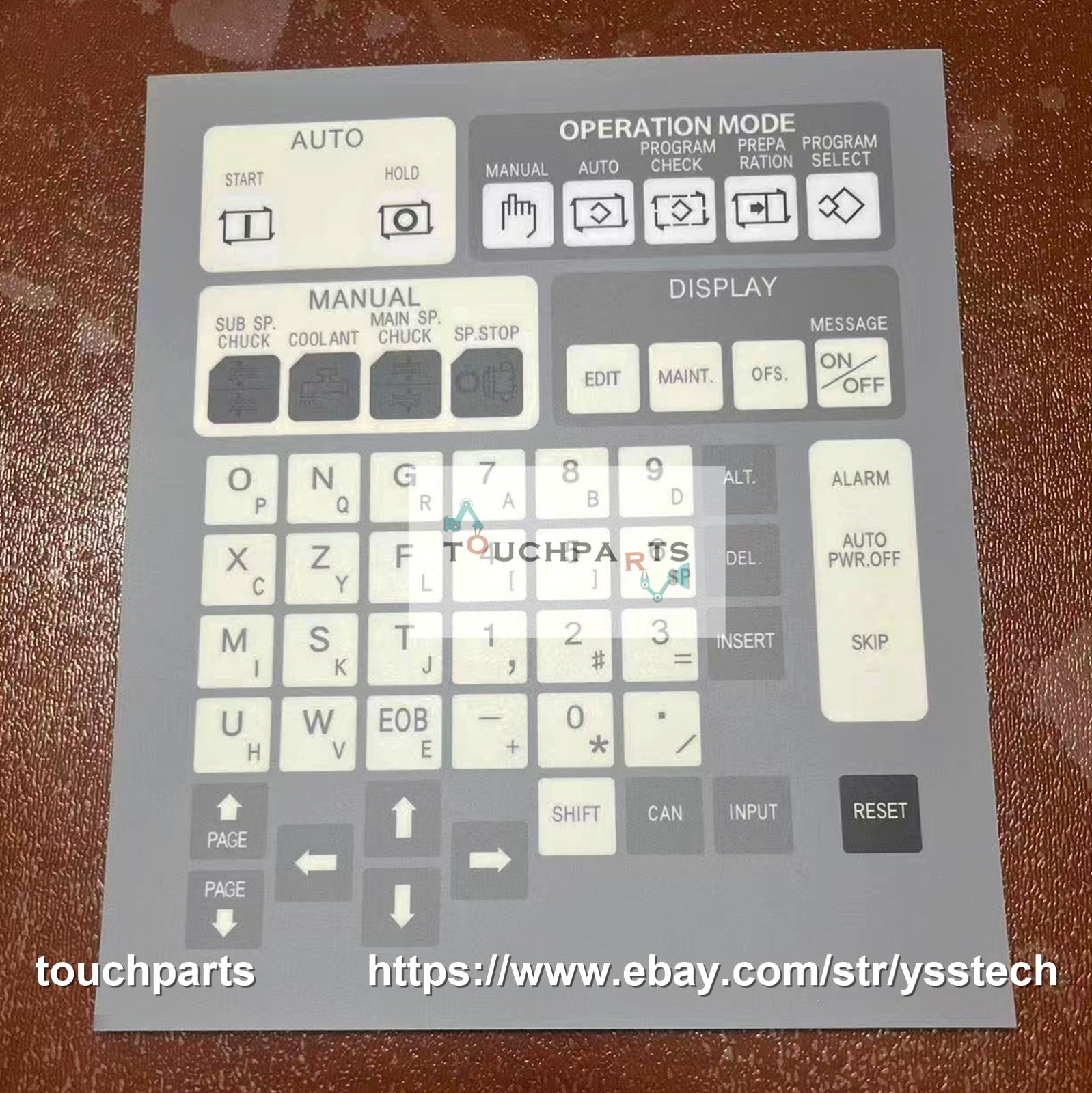 Operating Membrane Overlay for Cincom Citizen B12 CNC Lathe B12-V , Button Film