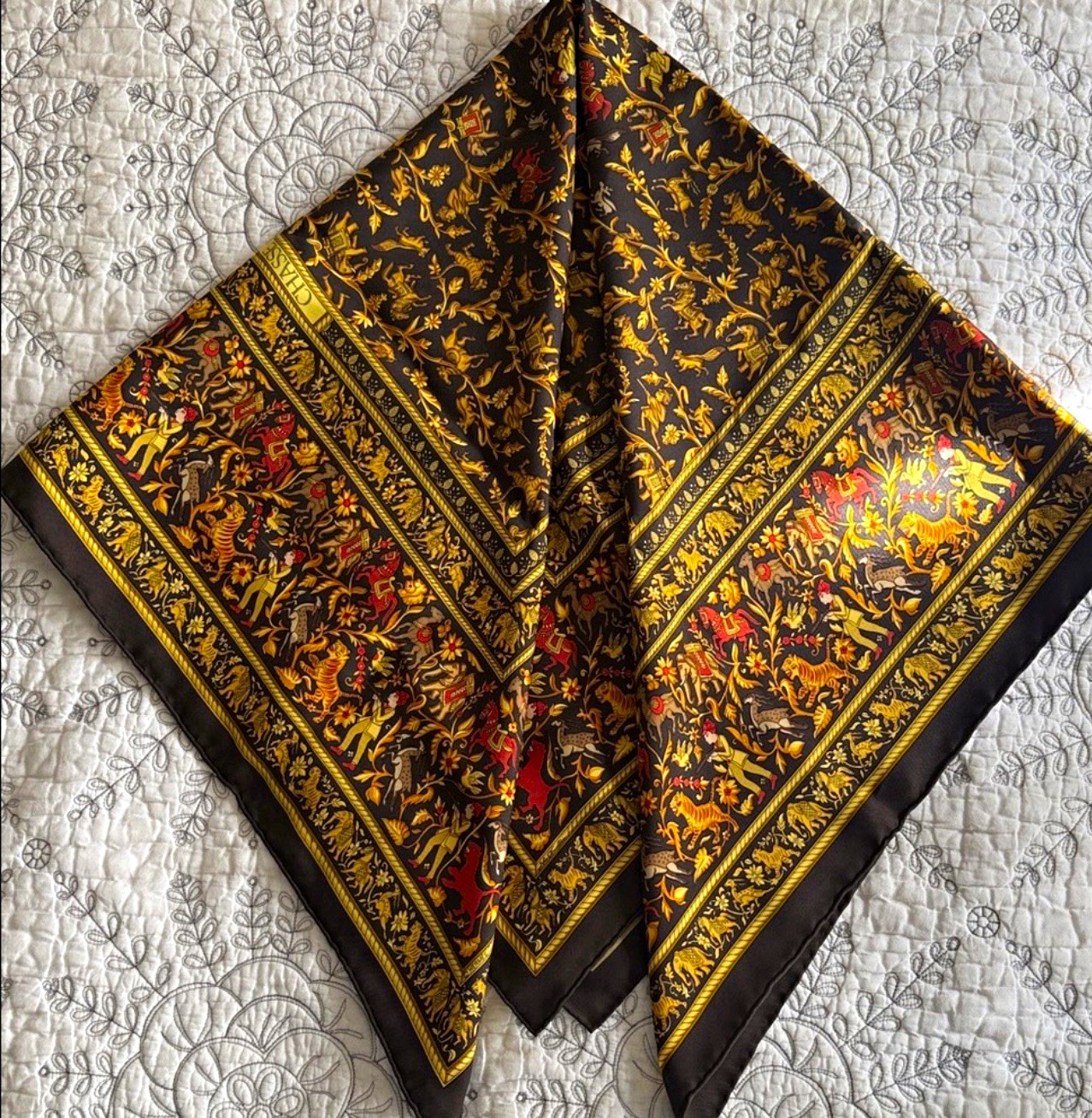HERMÈS Chasse En Inde 90 Scarf