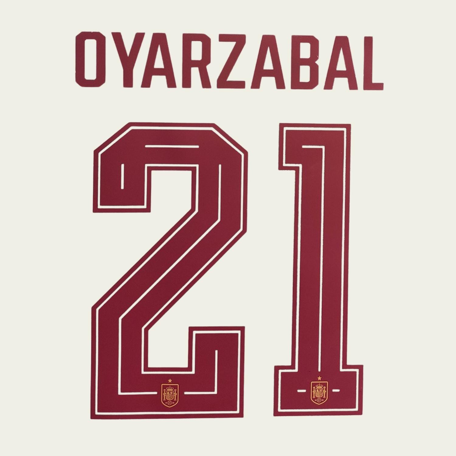 Mikel Oyarzabal #21 Nameset Spain Away Heat Transfer Vinyl