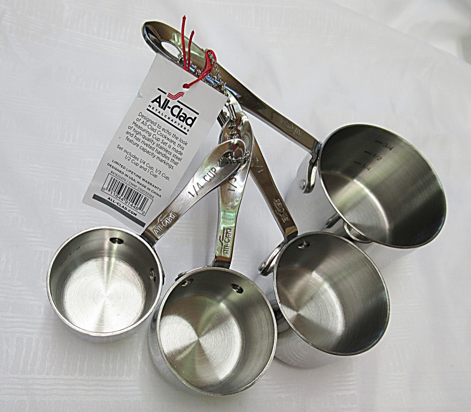 All-Clad 4-Piece Stainless Steel Measuring Cup Set  NEW WITH TAG