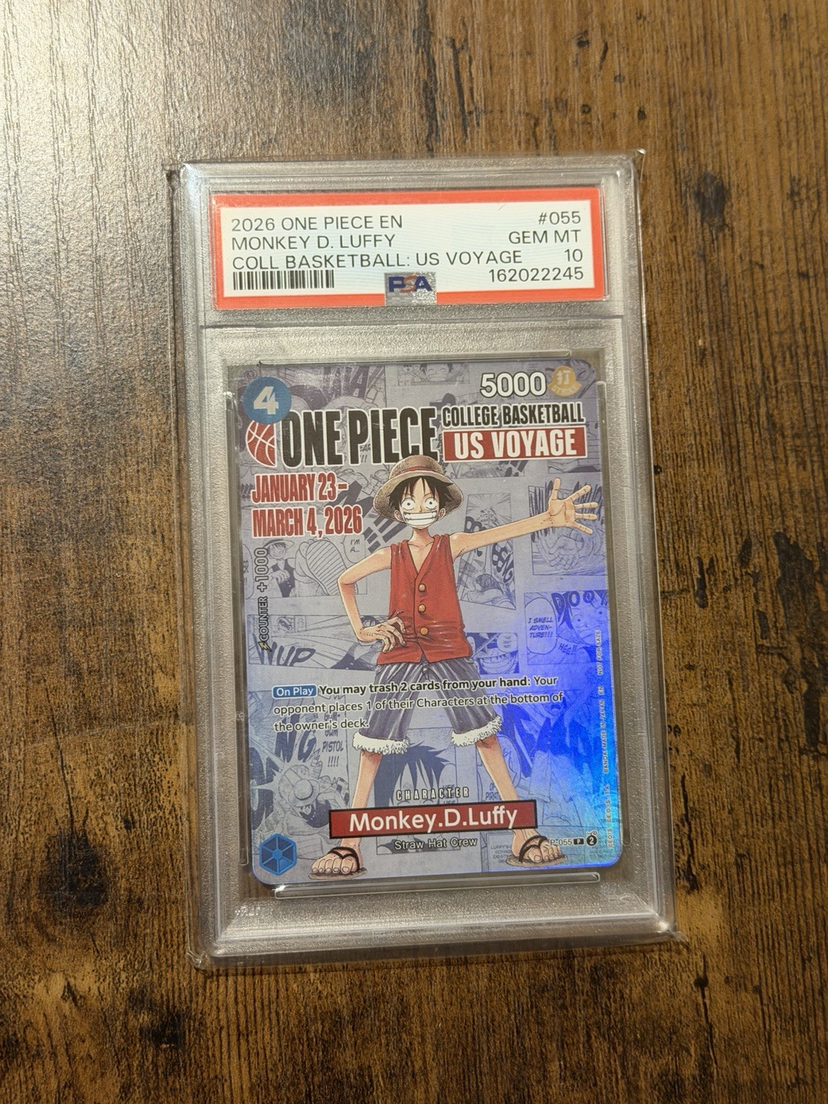 Namco PSA 10 Monkey D. Luffy P-055 College Basketball US Voyage EN 2026