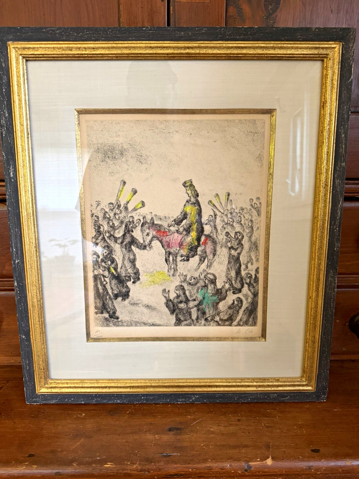 Original Marc Chagall Solomon is Proclaimed King of Israel pencil Signed 40/100 Original Marc Chagall Solomon is Proclaimed King of Israel pencil Signed 40/100