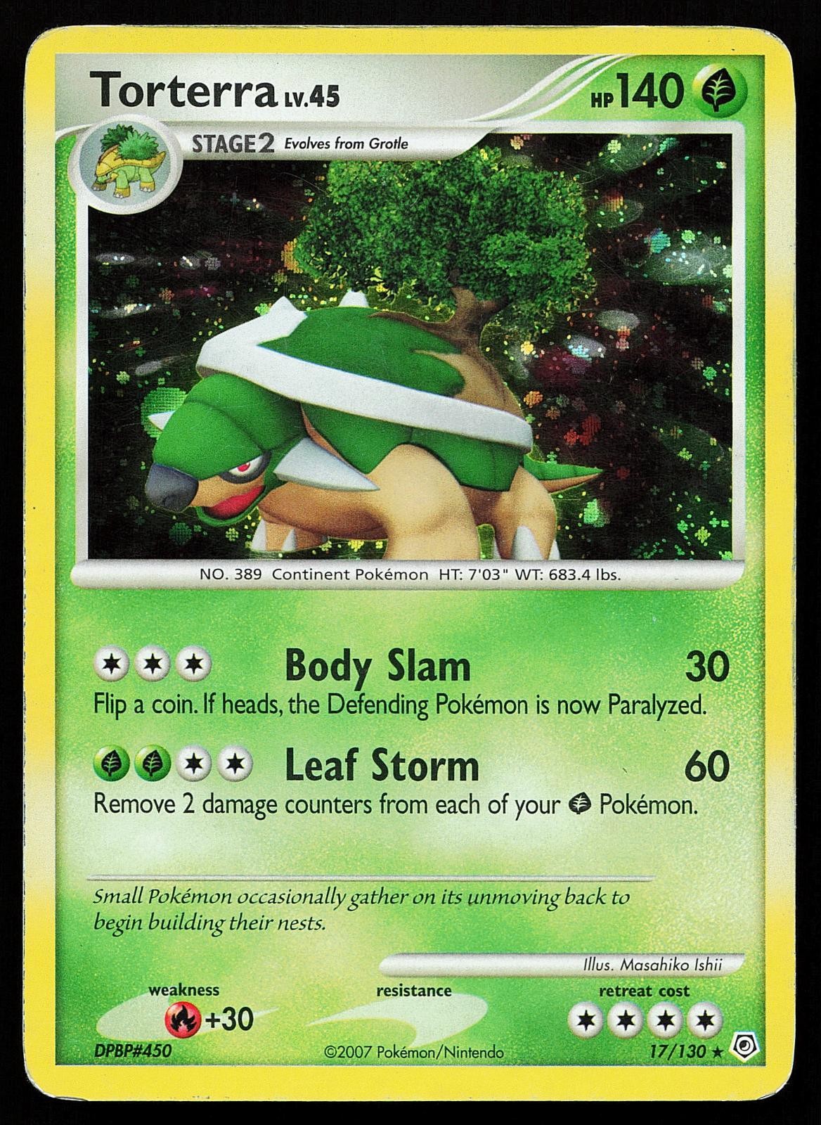 Torterra 17/130 Holo Rare Diamond & Pearl Pokemon Card