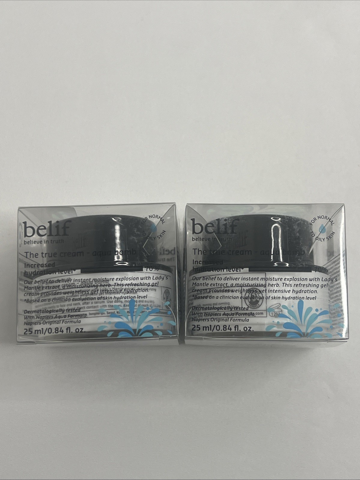 2x Belif - Aqua Bomb - The True Cream - Increased Hydration - 0.84 oz
