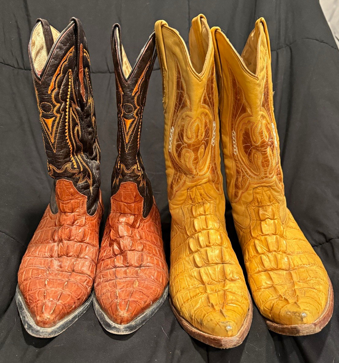 Vintage Arango\'s Genuine Crocodile Cowboy Boots Men\'s 10.5 Exotic Leather Mexico