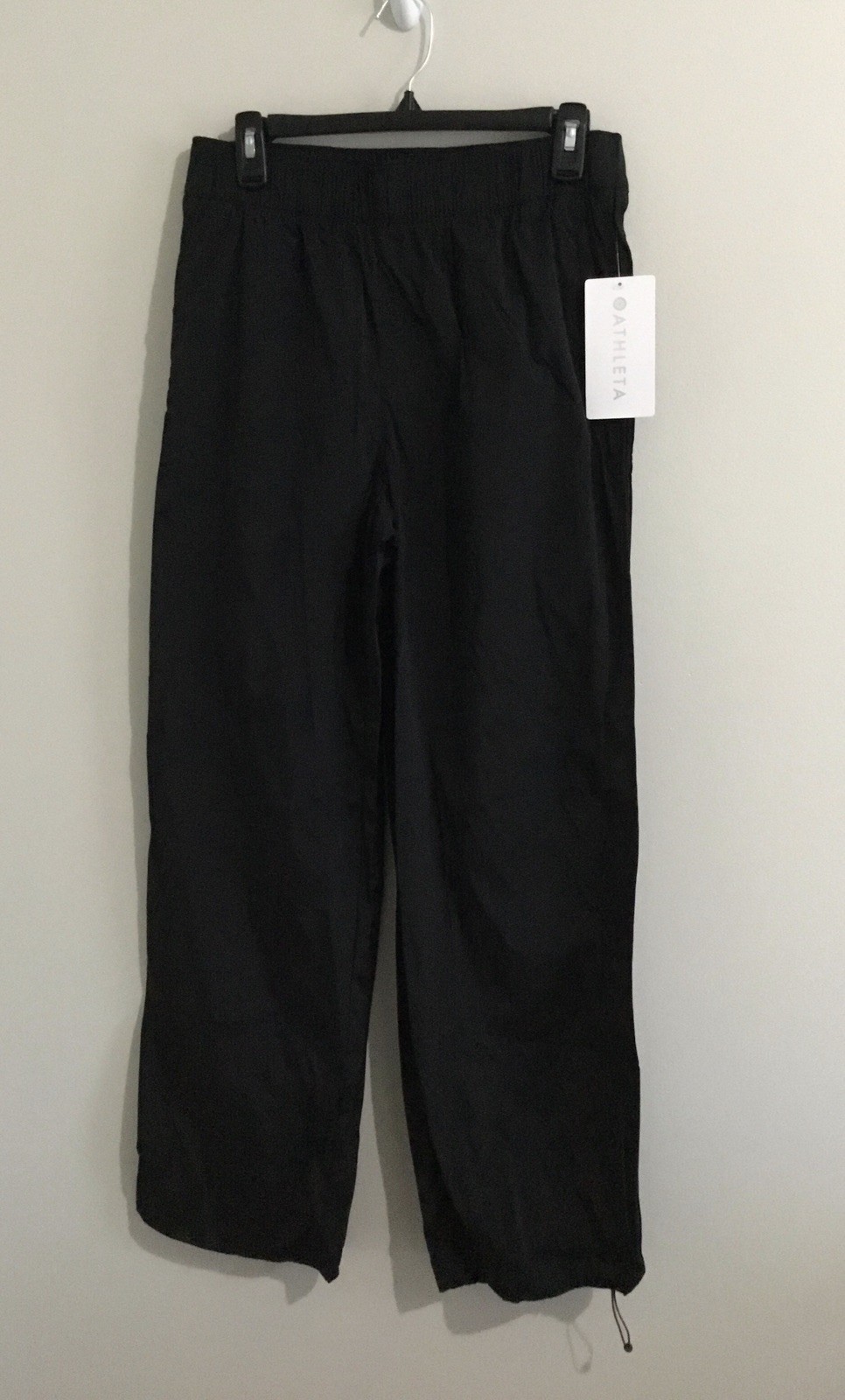 Athleta Power Of She Track Pants Womens Sz Small Womens Black Elastic Pull On 
