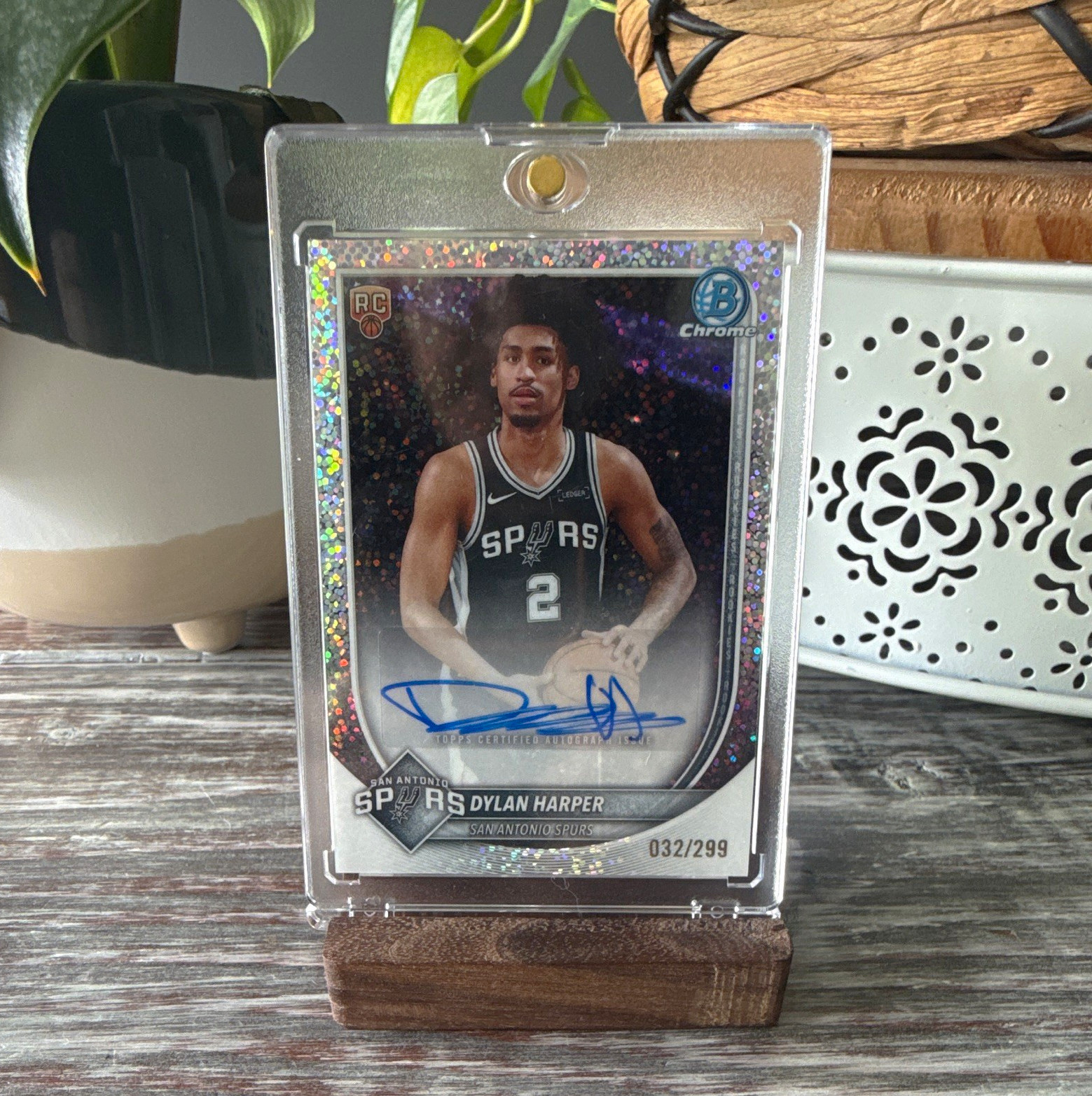 Topps 2025-26 Bowman Chrome Autographs Dylan Harper Spurs BCA-DH RC Auto /299