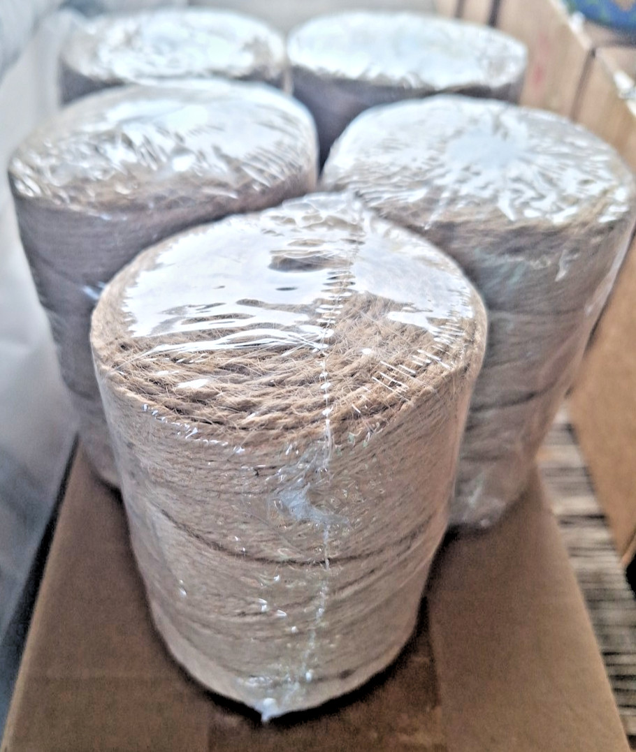 (Lot of 5) Natural Jute Twine 600 Feet Long, 2mm {3000ft Total}