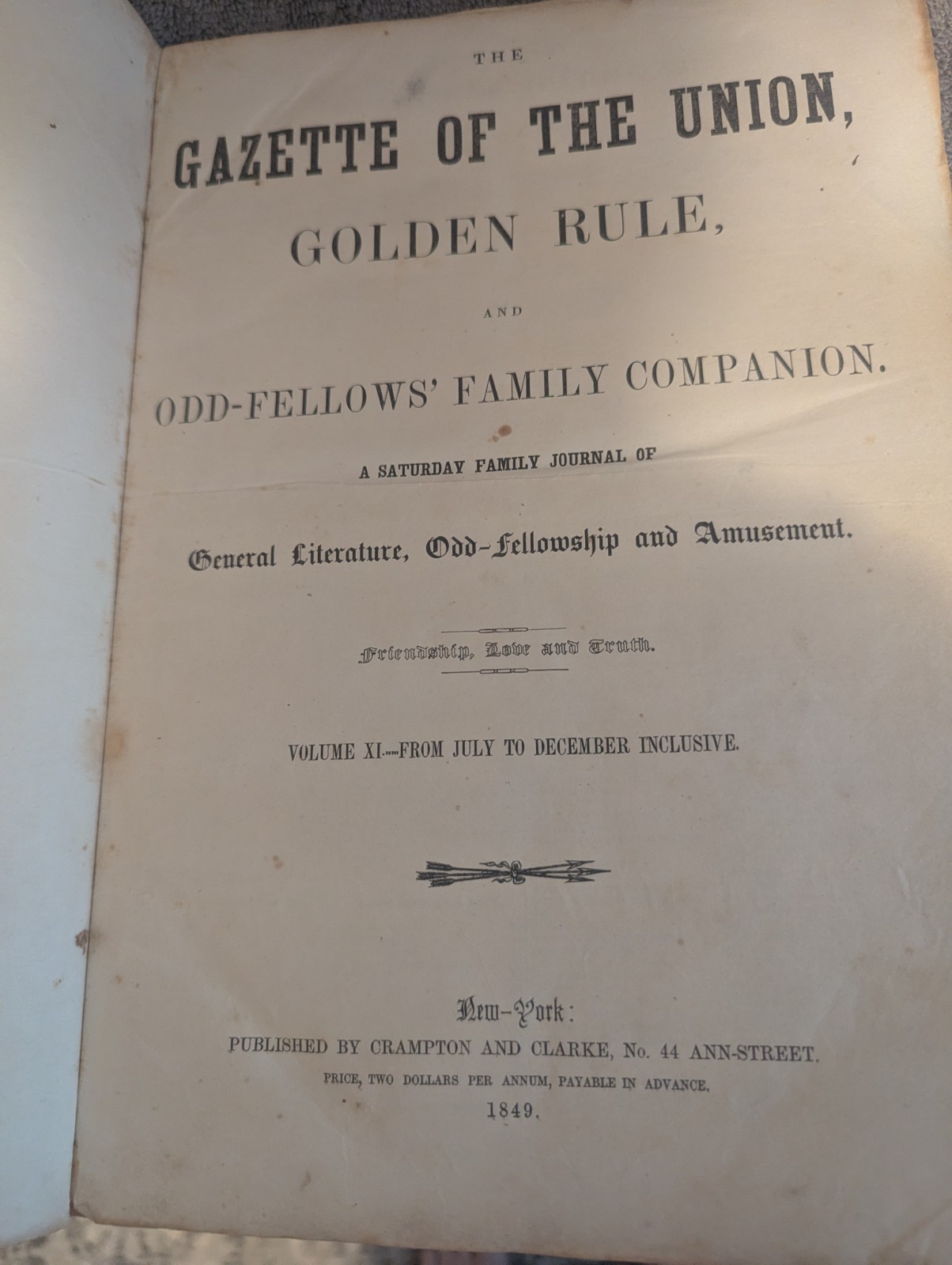 1849 Gazette of the Union