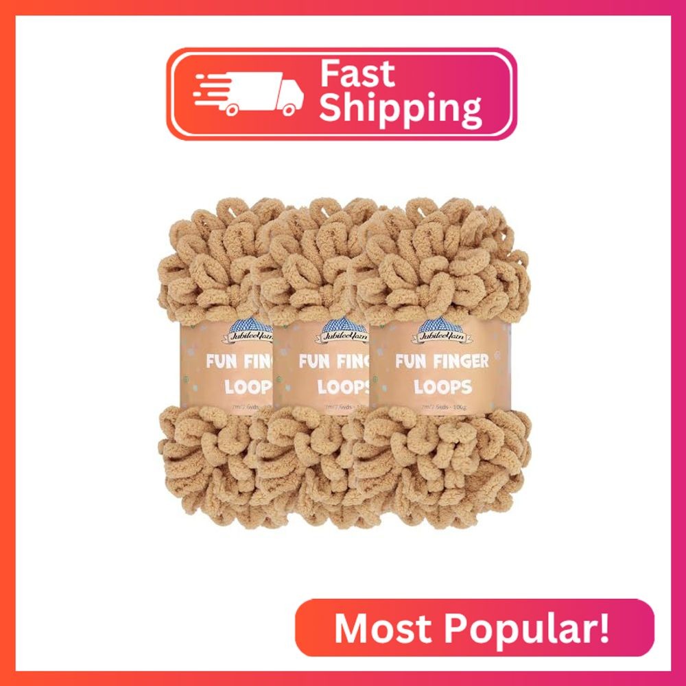 JubileeYarn Fun Finger Loops Yarn - Sand - 3 Skeins