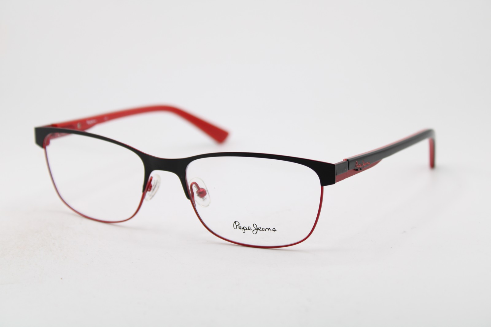 NEW PEPE JEANS PHIL PJ1194 C1 BLACK RED GUNMETAL AUTHENTIC EYEGLASSES 54-17