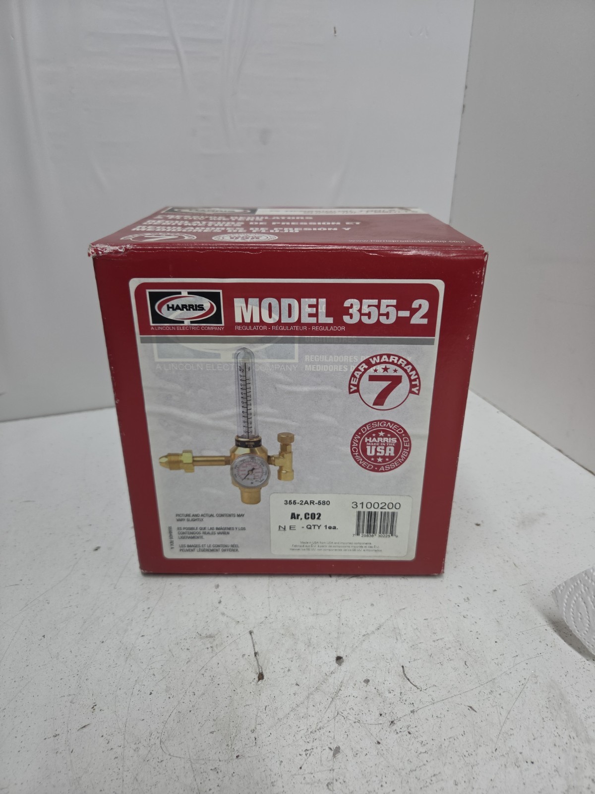 Harris Argon CO2 Flowmeter Regulator 355-2-Ar-580 3100200 **NOS** Harris Argon CO2 Flowmeter Regulator 355-2-Ar-580 3100200 **NOS**