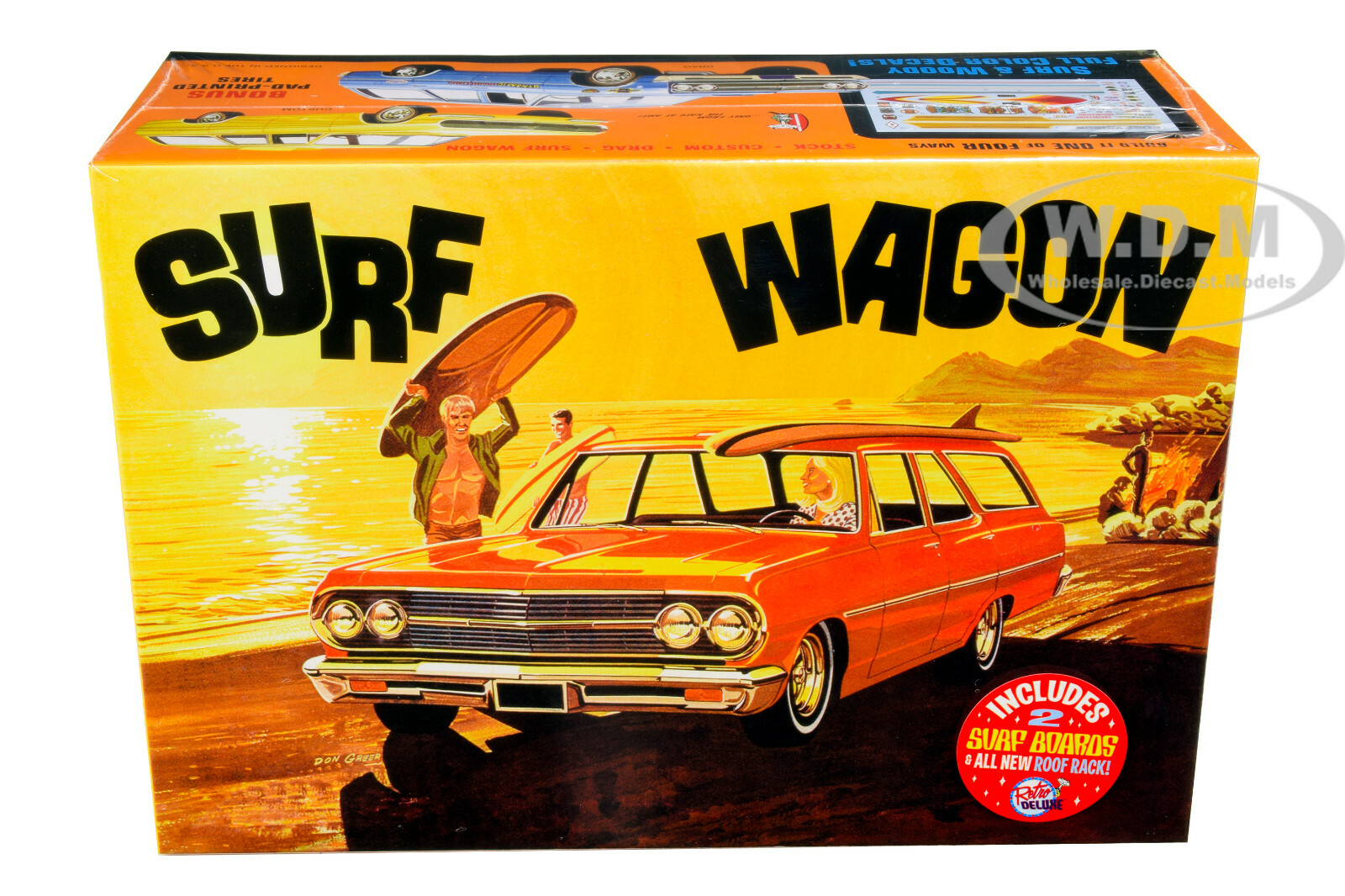 SKILL 2 MODEL KIT 1965 CHEVROLET CHEVELLE WAGON W/ SURF BOARDS 1/25 AMT AMT1131 SKILL 2 MODEL KIT 1965 CHEVROLET CHEVELLE WAGON W/ SURF BOARDS 1/25 AMT AMT1131