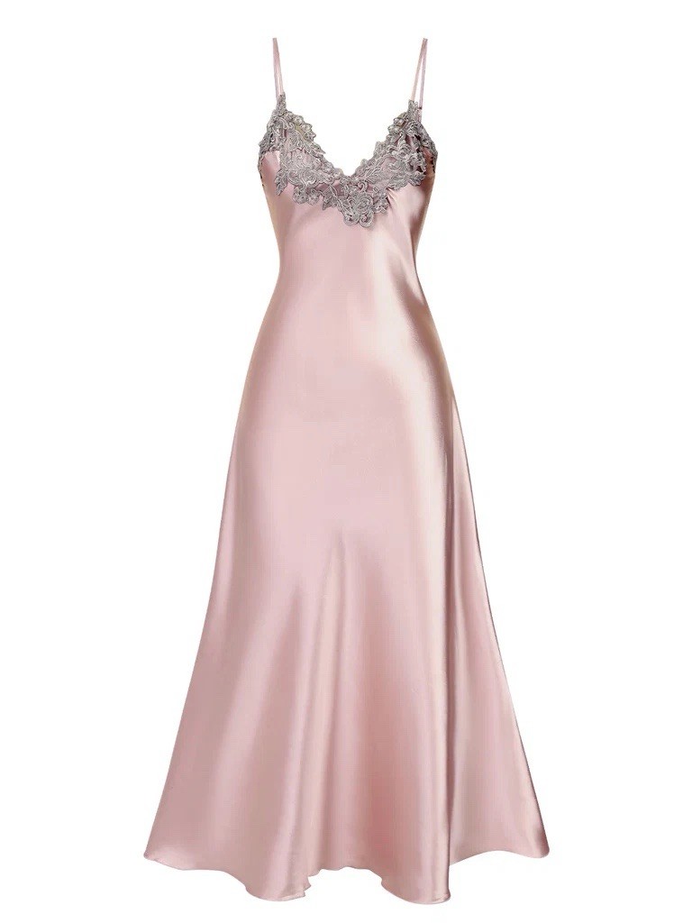 NWOT Retro Stage Vintage-Inspired 1930s Pink Faux Satin Nightgown  Size Large