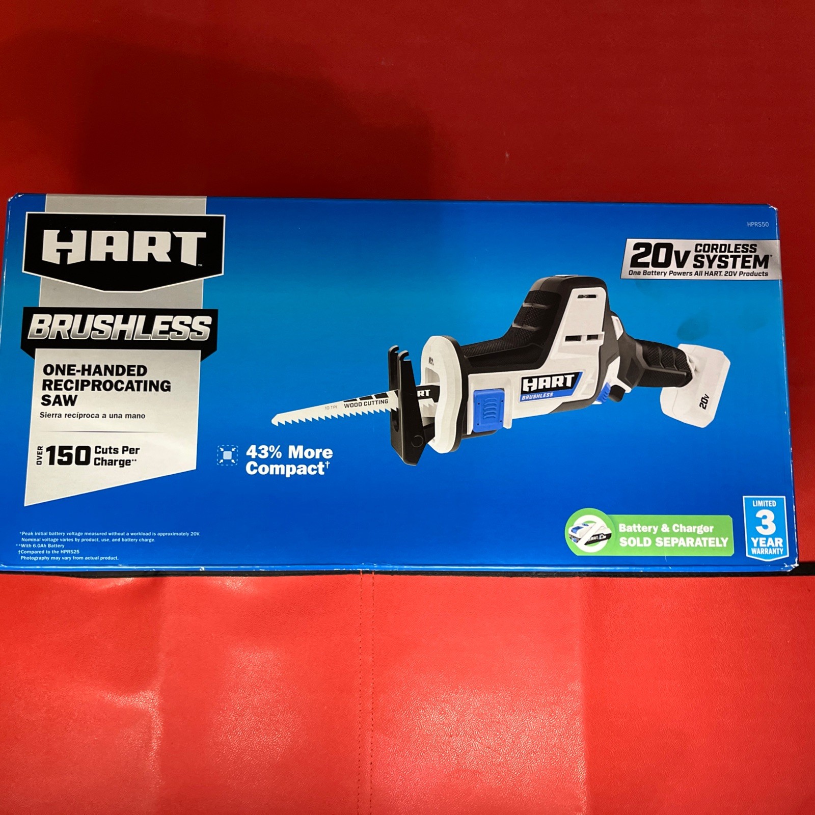 * NEW * Hart HPRS50 20V Brushless One Handed Reciprocating Saw TOOL ONLY * NEW * Hart HPRS50 20V Brushless One Handed Reciprocating Saw TOOL ONLY