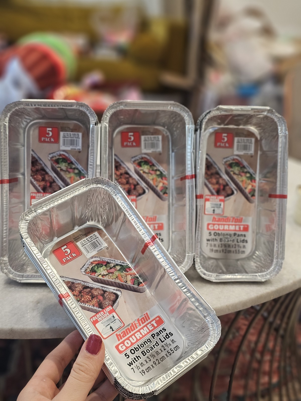 Handi-Foil Oblong Aluminum Meal Prep Pan with Folded Lids, 5 Count LOT OF 5 Handi-Foil Oblong Aluminum Meal Prep Pan with Folded Lids, 5 Count LOT OF 5