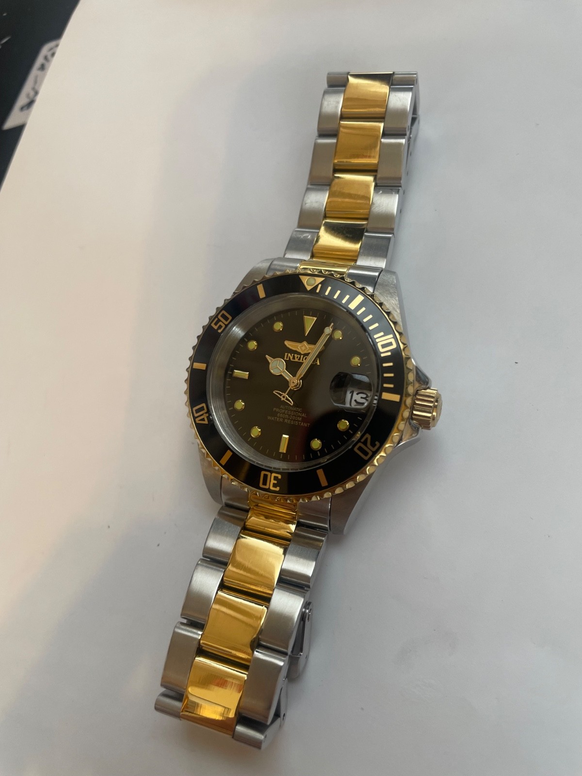 Invicta Pro Diver 8927OB Two Tone Gold Steel Black Dial Automatic Men's Watch