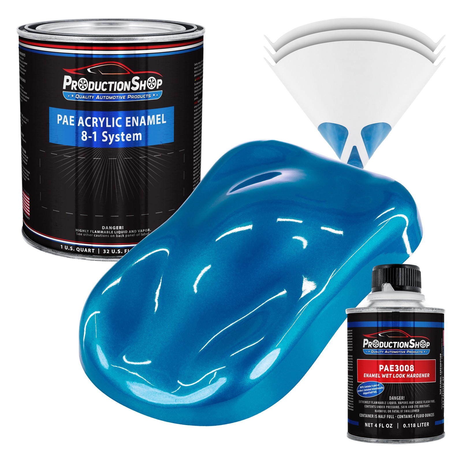 High Gloss Electric Blue Metallic Acrylic Enamel Quart Kit, Auto Paint