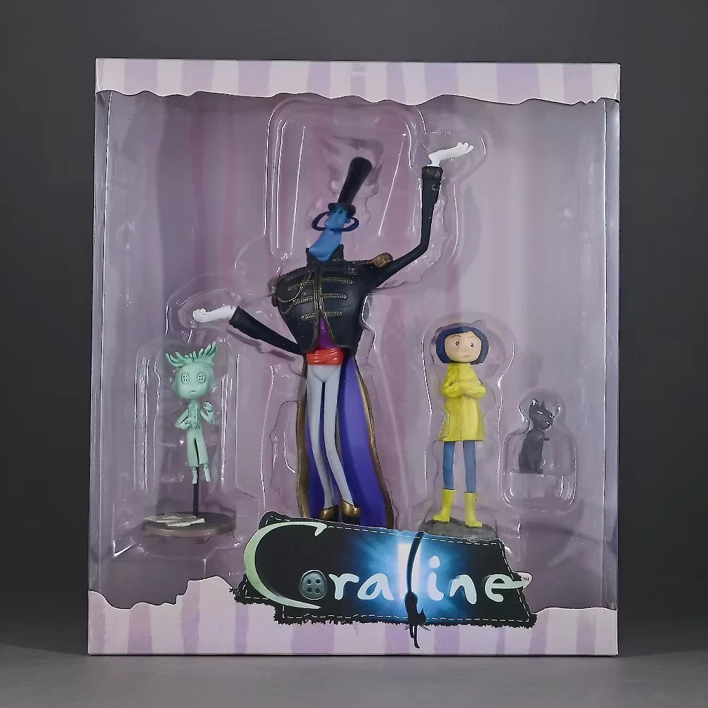 Replica Model 2008 NECA CORALINE NEW Set Mr Bobinsky Ghost Boy Cat Action Figure