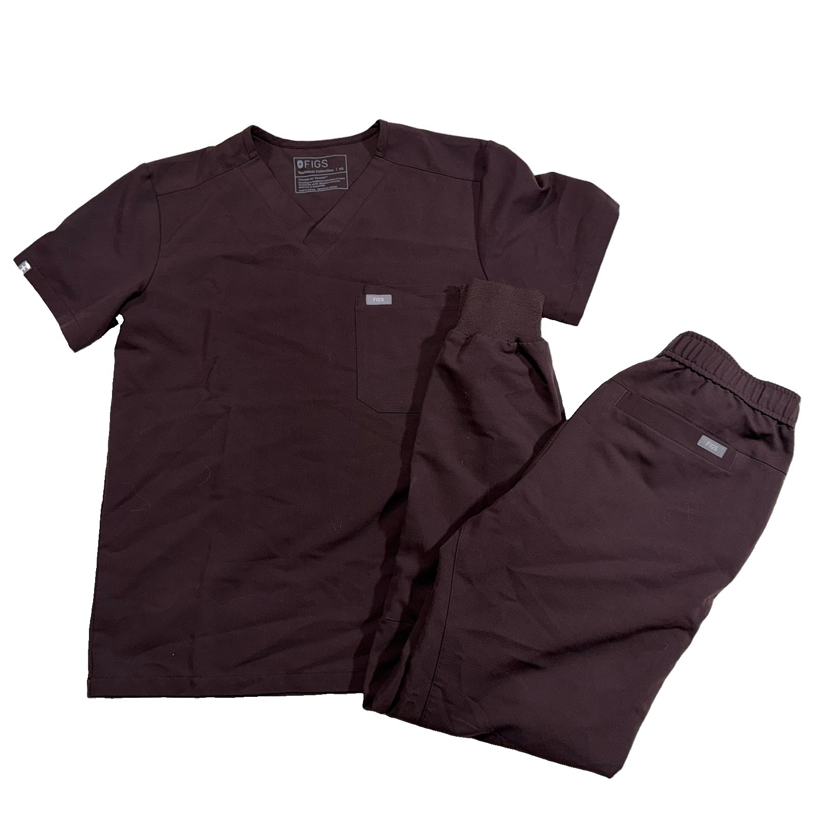 Figs Womens Scrubs Set Size XS Catarina Zamora Jogger Brown Espresso S8