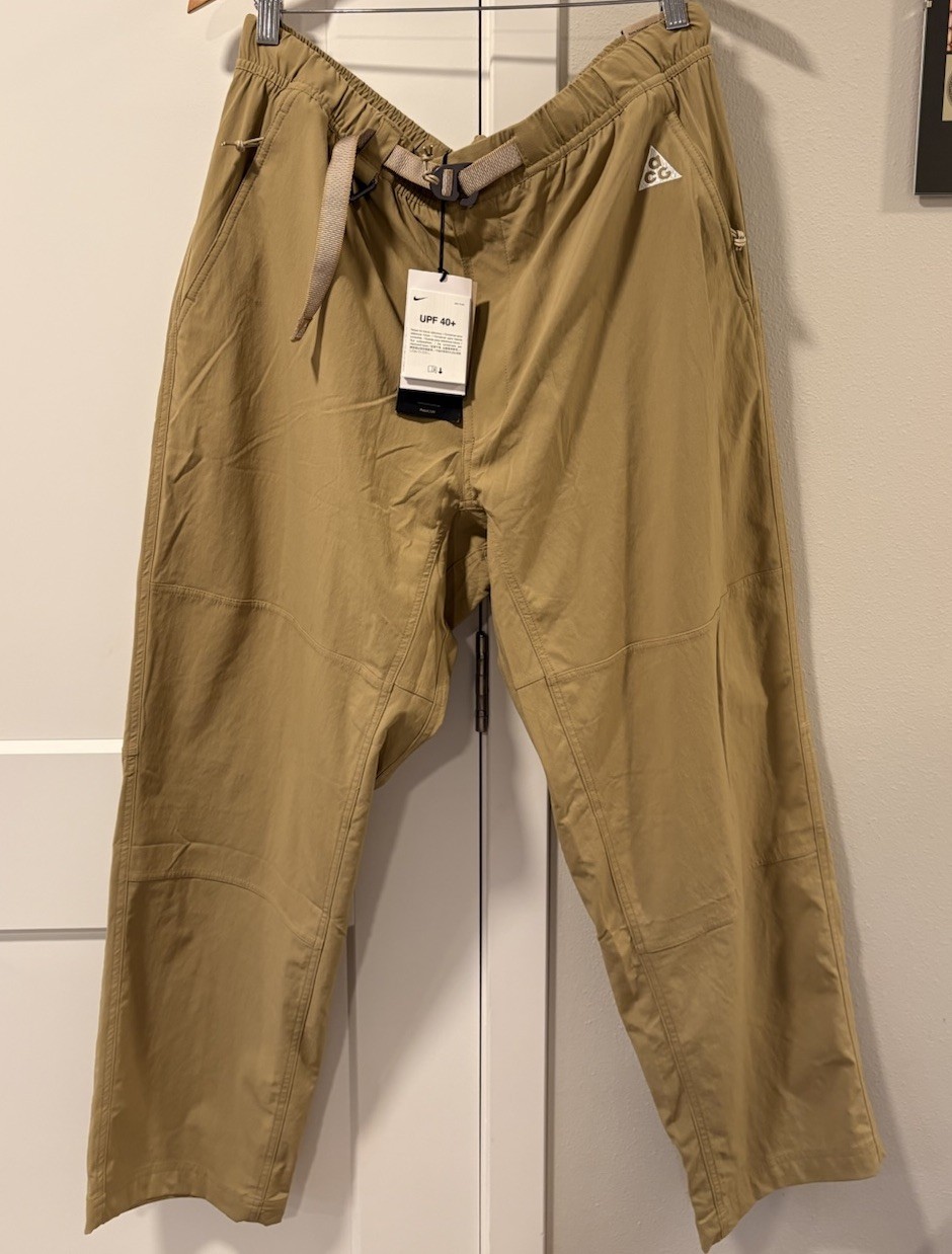 Nike ACG UV Woven Hiking Hike Pants Utility Khaki Beige FN2450-297 Men’s XL NWT